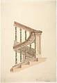 Detail of Staircase at [Gerrard?] House, Gerrard Street, Soho, London, Charles James Richardson  British
