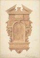Design for Oak Carving, from the Fireplace, Jerusalem Chamber, Westminster, Charles James Richardson British, Watercolor