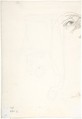 Study of two figures: one seated, the other standing (recto). Study of a head looking upwards (verso), George Romney (British, Beckside, Lancashire 1734–1802 Kendal, Cumbria), Graphite with traces of pen and brown ink at upper right