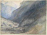 The Valley of Lauterbrunnen, Switzerland, John Ruskin British, Watercolor, gouache (bodycolor), pen and brown ink, over graphite