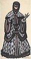 Masked Woman, Sergey Sudeykin  Russian, Brush and black ink, gouache, watercolor; traces of graphite framing lines