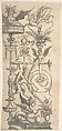 Candelabra Grotesque with Satyr Playing a Double Trumpet, Anonymous, Italian, 16th century ?, Pen and black ink, brush and gray wash