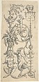 Candelabra Grotesque with a Crouched Satyr Carrying a Fruit Basket, Anonymous, Italian, 16th century ?, Pen and black ink, brush and gray wash