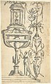 Candelabra Grotesque Crowned by an Altar in a Small Pavillion, Anonymous, Italian, 16th century ?, Pen and black ink, brush and gray wash