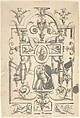 Candelabra Grotesque with a Female Figure in a Niche and Two Sphinxes, Anonymous, Italian, 16th century ?, Pen and black ink, brush and gray wash