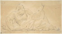 St. Thomas the Apostle, for the Church of St. Vaast in Arras, Alexandre Denis Abel de Pujol (French, Valenciennes 1785–1861 Paris), Graphite on beige paper