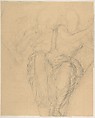 Allegorical Figure of the City of Piacenza, for a Pendentive in the Chapel of Saint-Roch, Church of Saint-Sulpice, Paris (recto); Studies for the Same Figure (verso), Alexandre Denis Abel de Pujol (French, Valenciennes 1785–1861 Paris), Graphite, heightened with white on beige paper; squared in graphite
