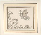 Design for the Decoration of a Ceiling, Claude Audran III (French, Lyons 1658–1734 Paris), Pen and gray ink, brush and gray, rose, peach, and green wash