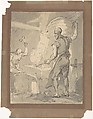 A Blacksmith, Thomas Rowlandson British, Pen and black ink, brush and gray wash