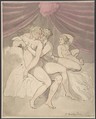 Nude Couple Embracing, Thomas Rowlandson  British, Watercolor