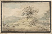 Landscape, Samuel Shelley British, Pen and ink, watercolor