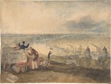 View of London from Greenwich, Joseph Mallord William Turner (British, London 1775–1851 London), Watercolor and ink and traces of graphite