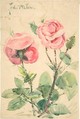 Two Roses, Zacharie Astruc (French, Angers 1833–1907 Paris), Watercolor