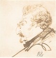 Portrait of Isidore Pils, Théodore Ballu (French, 1817–1885), Pen and brown ink
