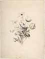 Floral Design, Antoine Berjon (French, Lyon 1754–1843 Lyon), Pen and brown, black, and gray ink, brush and gray wash