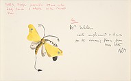 Butterfly Badge, Pickford Robert Waller British, Pen and ink and watercolor