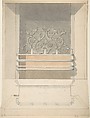 Design for Cast-iron Grate with Green Metal Surround, Benjamin Dean Wyatt British, Pen and ink, brush and wash, watercolor
