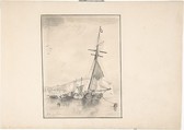 Boats Moored Near Cliffs of Dover, T. H. Yudin  British (?), Graphite