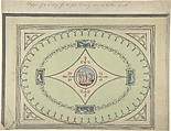 Design for a Ceiling for the First Drawing Room at Culzean Castle, Ayrshire, Robert Adam  British, Scottish, Pen and ink, brush and green wash and watercolor