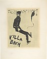 Two Skaters; cover for a concert program at Villa Bach, Pierre Bonnard (French, Fontenay-aux-Roses 1867–1947 Le Cannet), Watercolor and black ink over graphite on heavy wove paper
