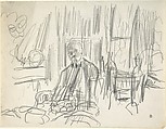 A Man with a Moustache Seated in a Dining Room, Pierre Bonnard (French, Fontenay-aux-Roses 1867–1947 Le Cannet), Graphite