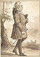 Portrait of P.-A. Caron de Beaumarchais, Jean-Baptiste-François Bosio (French, Monaco 1764–1827 Paris), Brush and brown wash over graphite