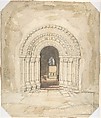 Doorway, Heckingham Church, John Sell Cotman  British, Graphite and watercolor
