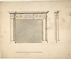 Designs for a Chimney-piece for Richard Barwell's Drawing Room at Esher, Surrey, Sir William Chambers  British, born Sweden, Pen and ink, brush and wash