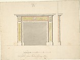 Design for a Chimneypiece, Sir William Chambers British, born Sweden, Pen and ink, brush and wash