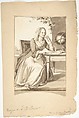 Portrait of Maria Gaet - Agnesi, Jean-Baptiste-François Bosio (French, Monaco 1764–1827 Paris), Brush and brown wash over graphite underdrawing.