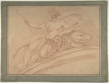 Allegory of America, from the Four Continents, Edme Bouchardon (French, Chaumont 1698–1762 Paris), Red chalk