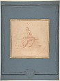 Design for a Medal: Bâtiments du Roy, 1740, Edme Bouchardon (French, Chaumont 1698–1762 Paris), Red chalk; red chalk wash surrounding design