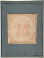 Design for a Medal, Edme Bouchardon (French, Chaumont 1698–1762 Paris), Red chalk; red chalk wash surrounding design