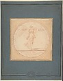 Design for medal commemorating the capture of Port Mahon, Edme Bouchardon (French, Chaumont 1698–1762 Paris), Red chalk; red chalk wash surrounding design