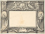Design for a Frontispiece Surmounted by the Sacred Monogram IHS, Attributed to François Boucher (French, Paris 1703–1770 Paris), Pen and black ink, gray wash
