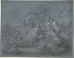 The Triumph of a Sea Goddess, Bon Boullogne (French, Paris 1649–1717 Paris), Black chalk, heightened with white