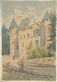 Château de Vouzan, Henry Victor Burgy (French, died 1901), Watercolor