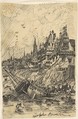 Fishing Harbor at Low Tide, Rodolphe Bresdin (French, Montrelais 1822–1885 Sèvres), Pen and black ink