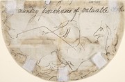 A figure weeping over a grave, George Richmond (British, Brompton 1809–1896 London), Pen and brown ink over graphite