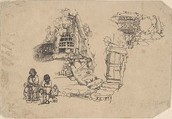 House in the Rocks, Rodolphe Bresdin (French, Montrelais 1822–1885 Sèvres), Pen and black ink