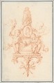 Design for a Wall Monument, René Charpentier (French, Cuille 1680–1723 Paris), Red chalk