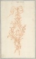 Design for Trophy, René Charpentier (French, Cuille 1680–1723 Paris), Red chalk over graphite underdrawing