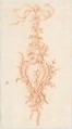Design for a Trophy, René Charpentier (French, Cuille 1680–1723 Paris), Red chalk
