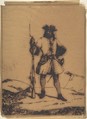 Standing Soldier, Nicolas-Toussaint Charlet (French, Paris 1792–1845 Paris), Pen and brown ink