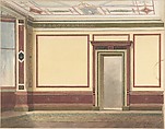 Dining Room Elevation in a Simplified Third Pompeian Style, John Gregory Crace , and Son British, Pen and black ink, watercolor and gouache (bodycolor) over graphite