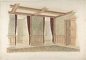 Whitley Abbey, interior, John Gregory Crace , and Son British, Graphite and watercolor