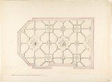 Ceiling design, John Gregory Crace , and Son British, Graphite, brush and wash and watercolor