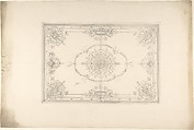 Rococo Style Ceiling Design, John Gregory Crace , and Son British, Graphite