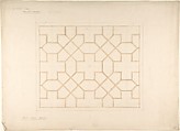 Ceiling design for the Library, Stuffynwood Hall, Derbyshire, John Gregory Crace , and Son British, Graphite, brush and wash