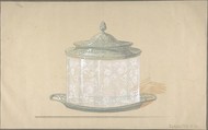 Design for a Crystal Jar with a Silver-Plated Base and Cover, Elkington & Co. British, Watercolor and gouache (bodycolor)